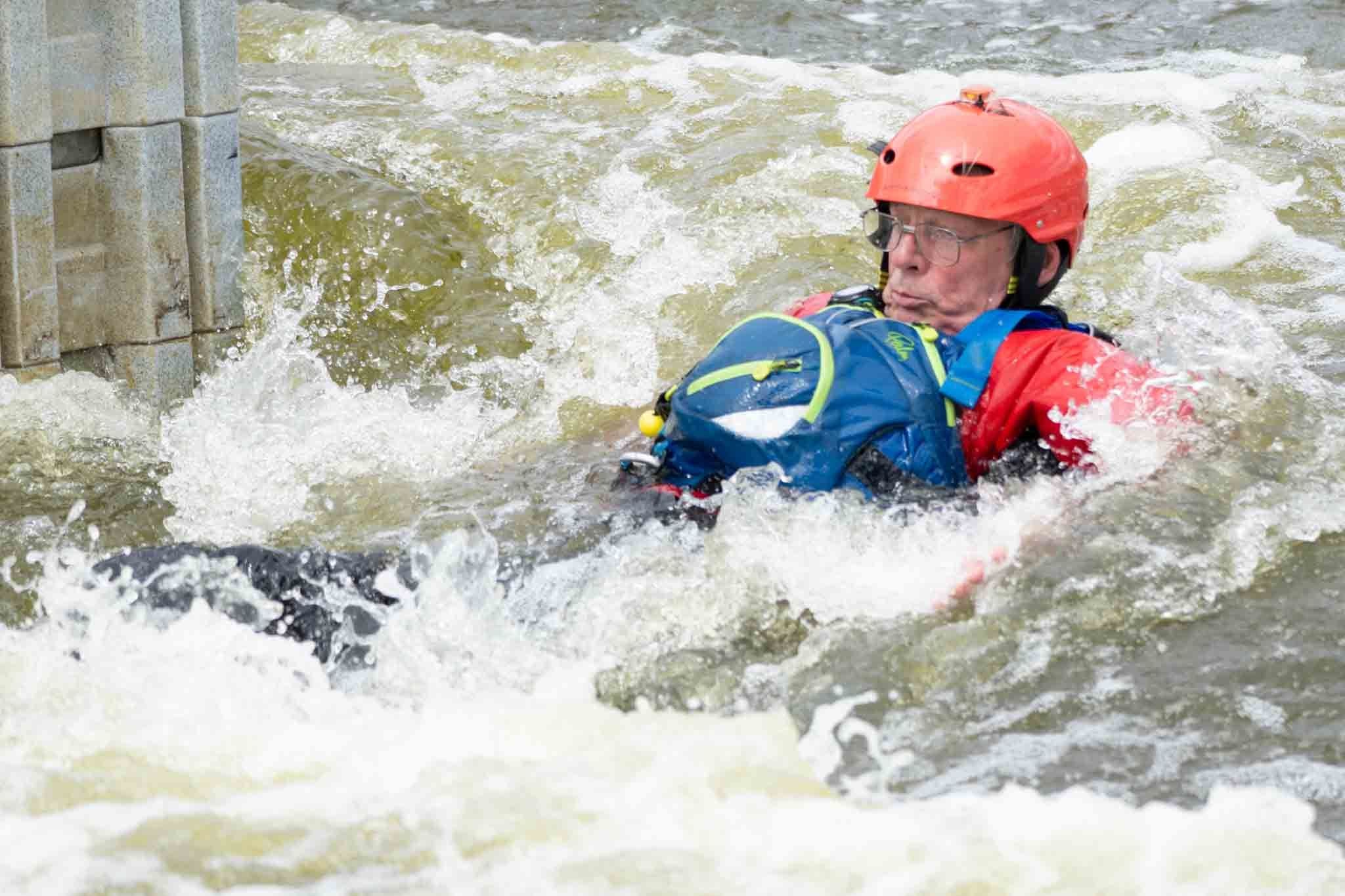 Geoff white water swimming at pinkston